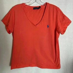POLO Ralph Lauren women’s t-shirt, size L, coral/orange in color
